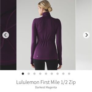 Lululemon First Mile Half Zip Darkest Magenta Sz 6 Like New